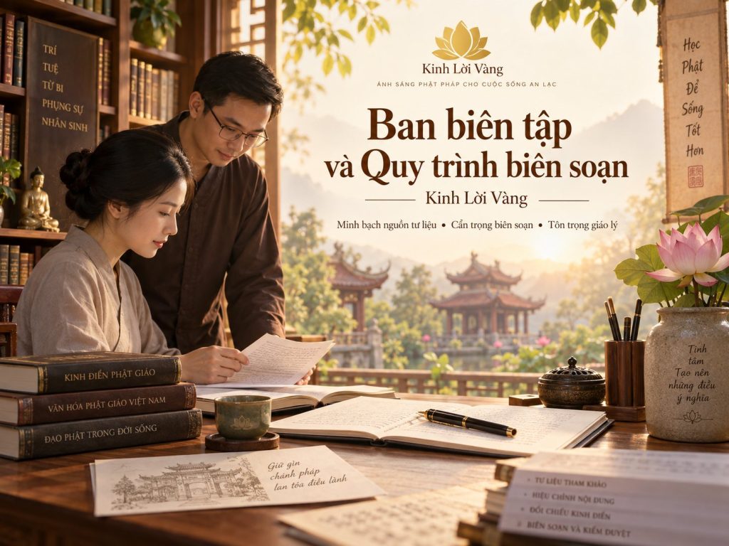 Ban biên tập và quy trình biên soạn Kinh Lời Vàng: minh bạch nguồn tư liệu, cẩn trọng biên soạn, tôn trọng giáo lý